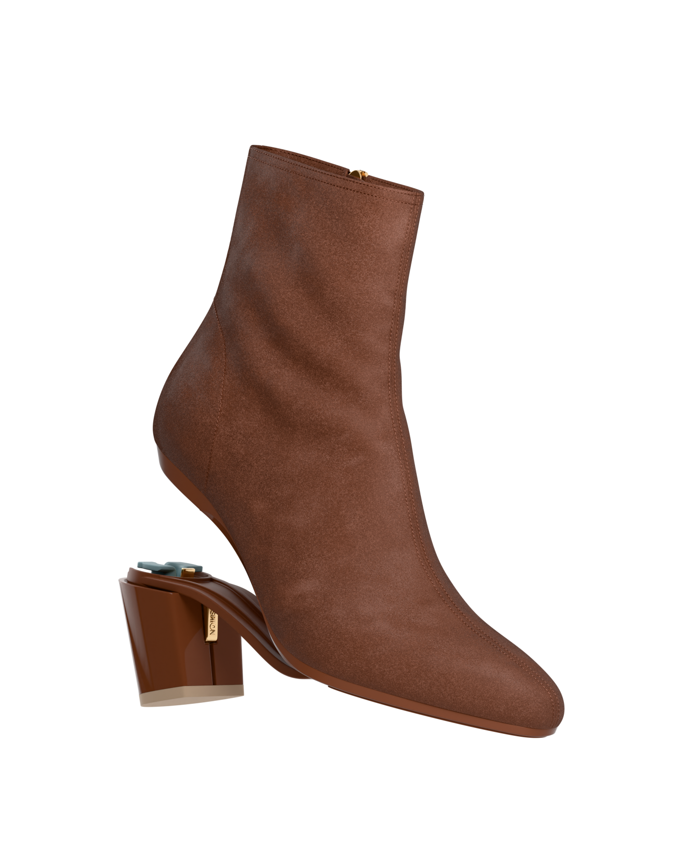 Amy Ankle Boot - Walnut Suede 3 Block