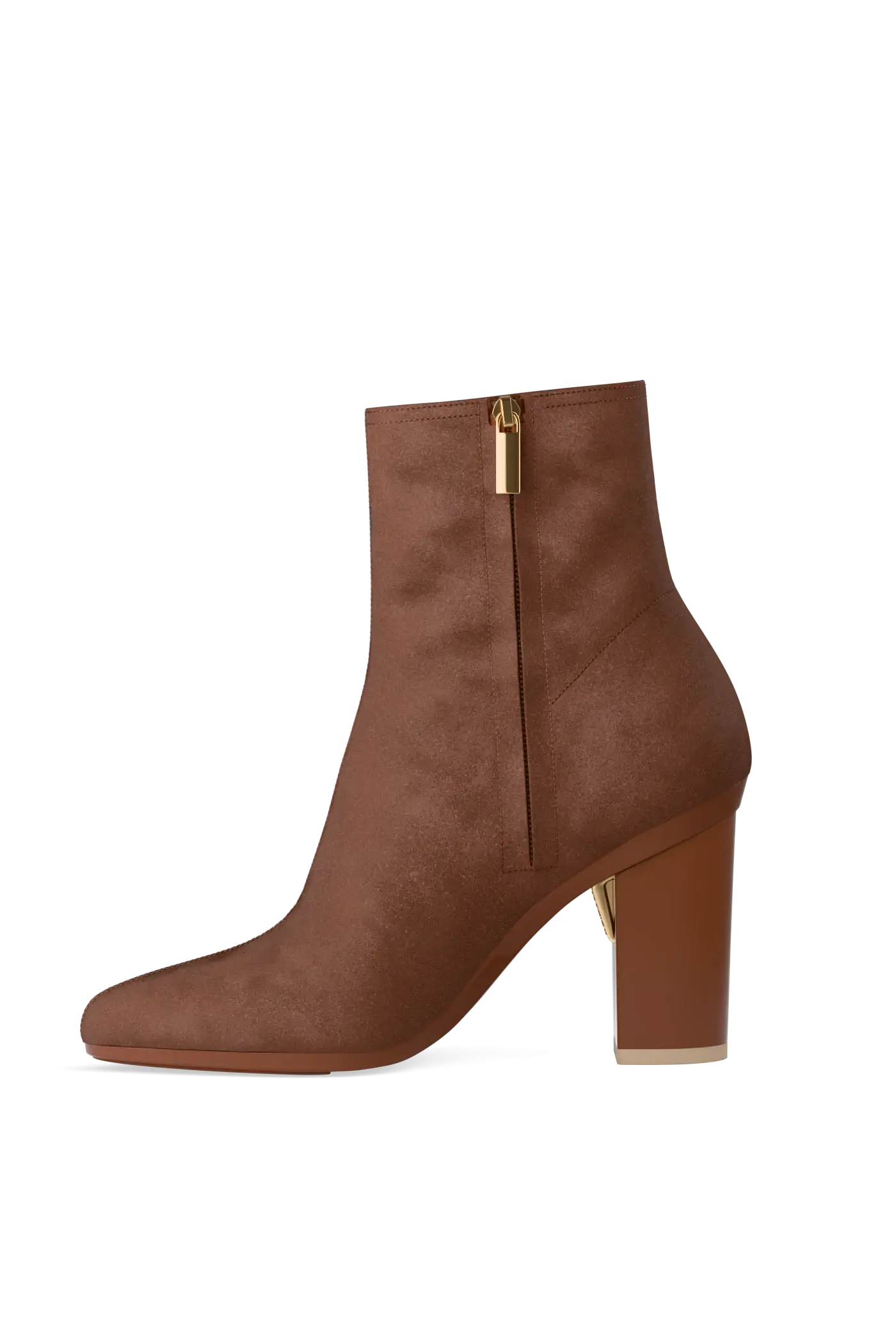 The Amy Bootie - Walnut Suede 4 Block