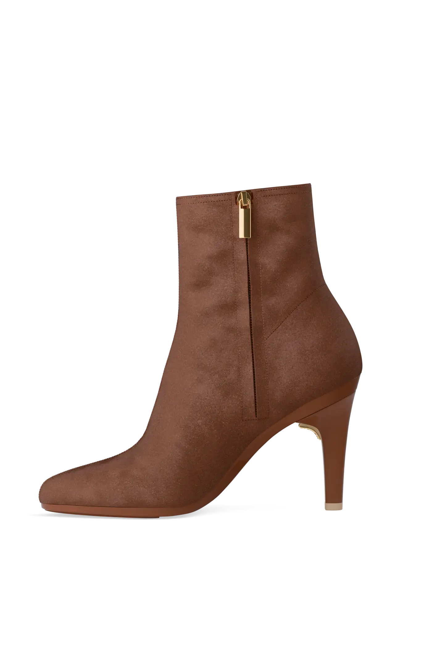 The Amy Bootie - Walnut Suede 4 Stiletto