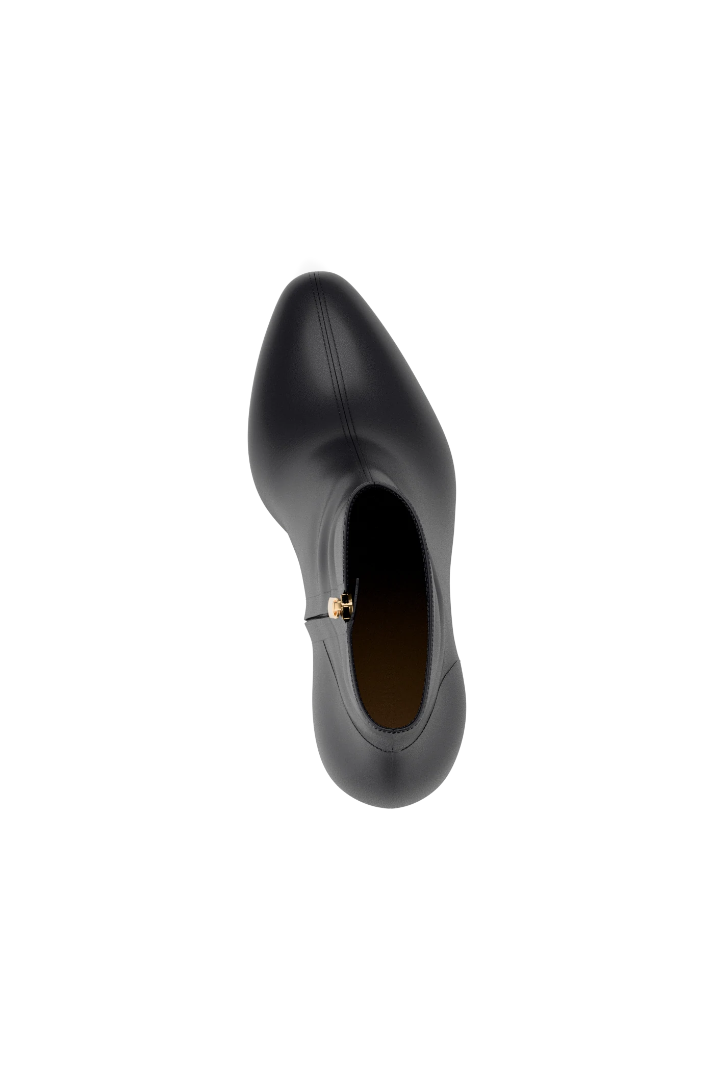 The Amy Bootie - Coal Leather 3 Stiletto