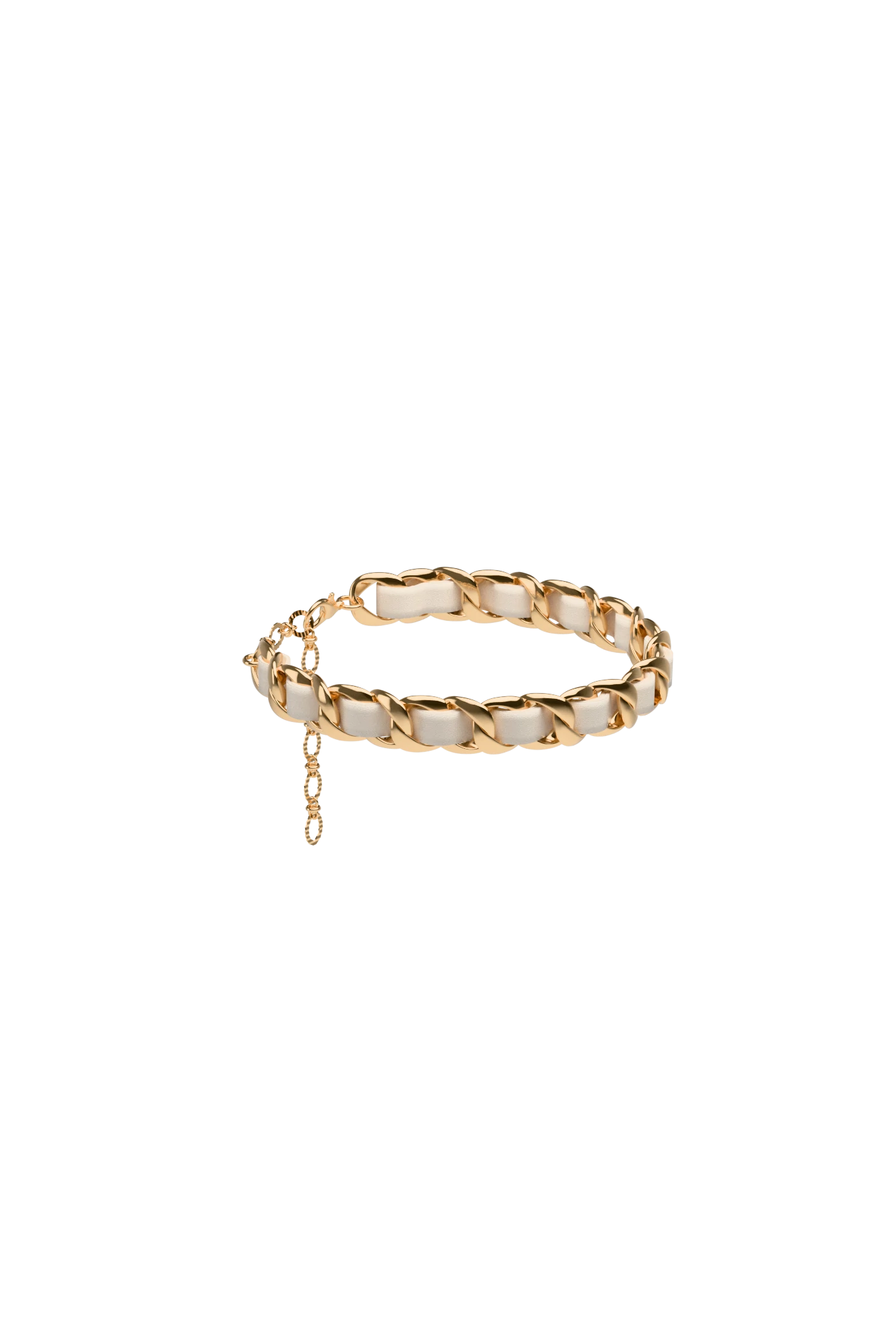 Ivory Leather Ankle Chain