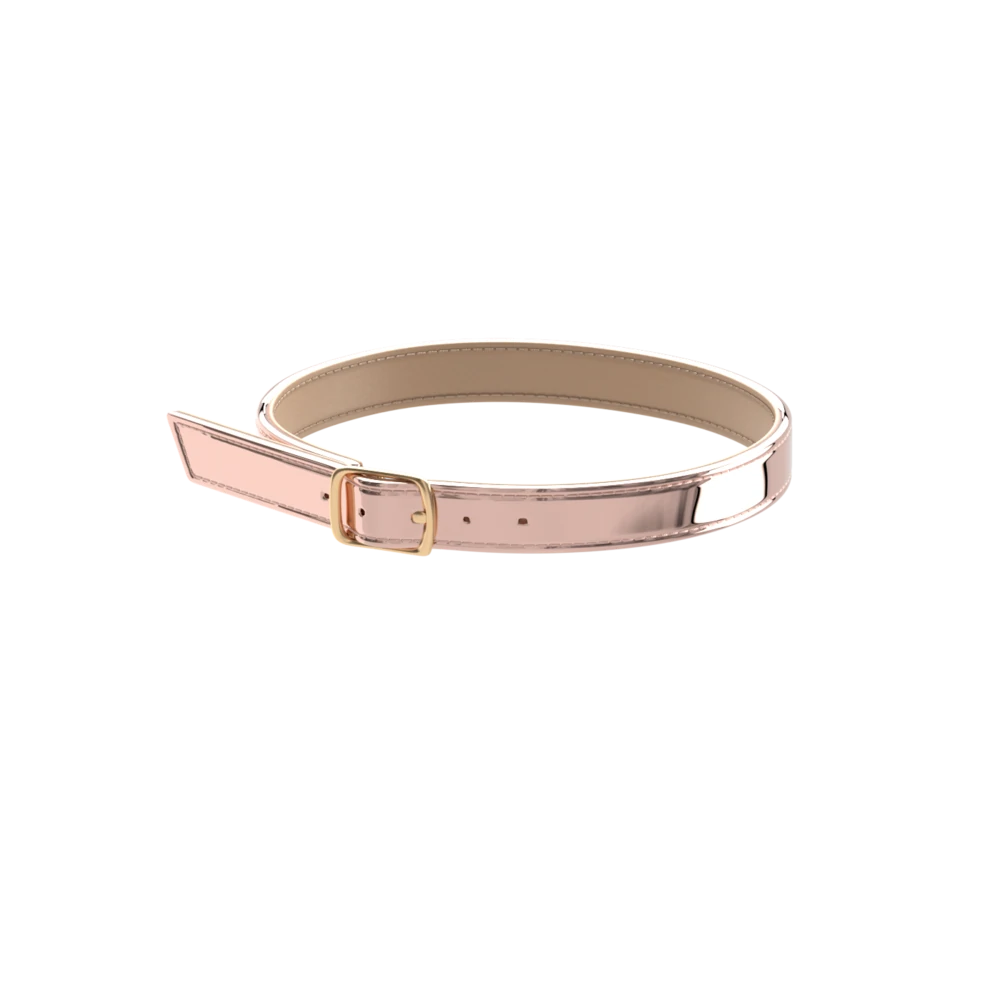 Rose Gold Metallic Patent Ankle Strap