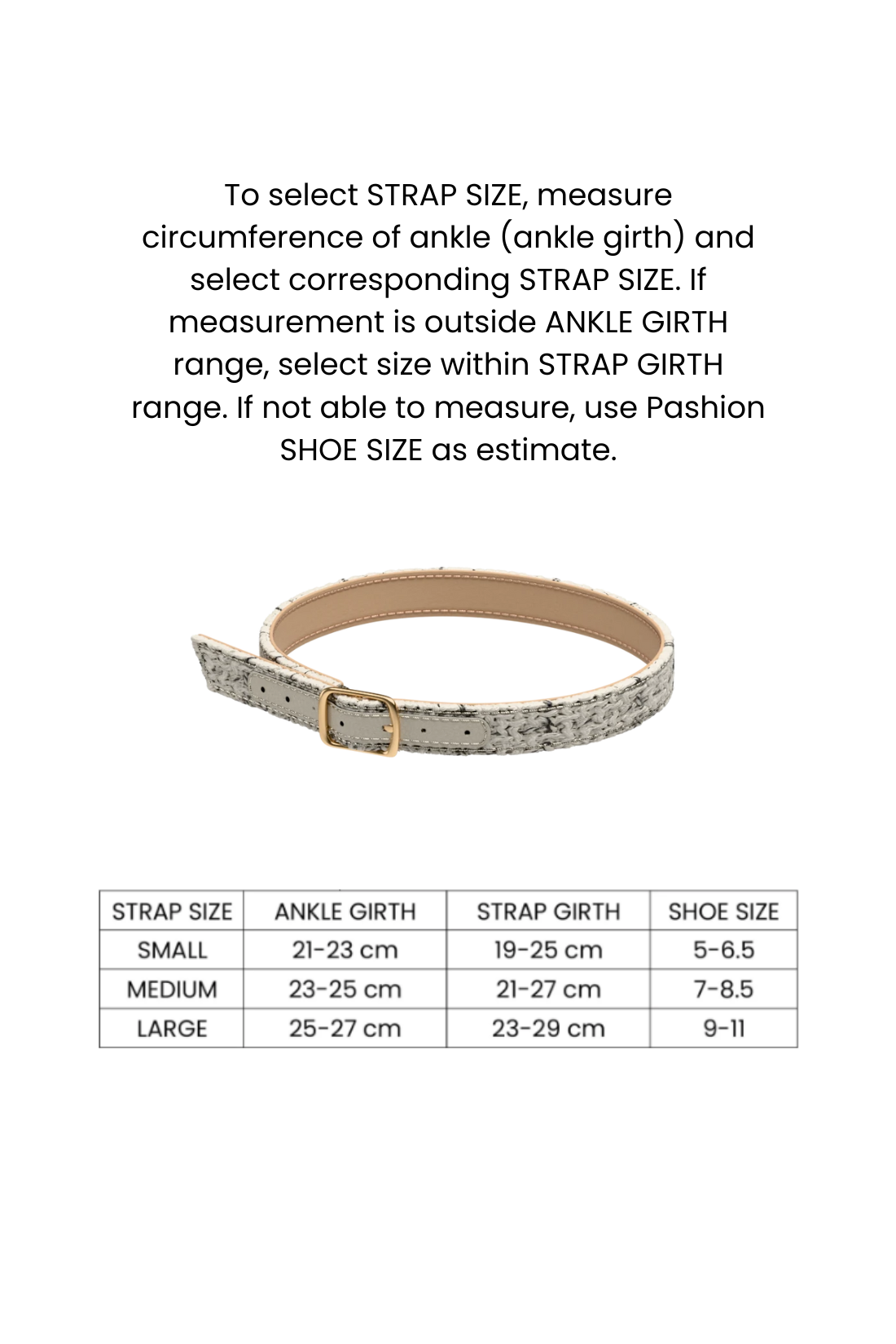 Bone Tweed Ankle Strap