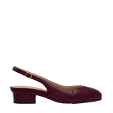 Anna Slingback - Cherry Mocha Leather Flat