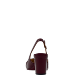 Anna Slingback - Cherry Mocha Leather 3" Block