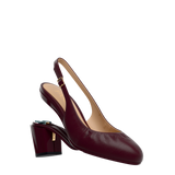 Anna Slingback - Cherry Mocha Leather 3" Block