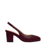Anna Slingback - Cherry Mocha Leather 3" Block