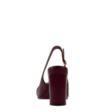 Anna Slingback - Cherry Mocha Leather 4" Block