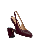 Anna Slingback - Cherry Mocha Leather 4" Block