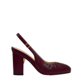 Anna Slingback - Cherry Mocha Leather 4" Block