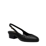 Anna Slingback - Coal Black Leather 4" Block
