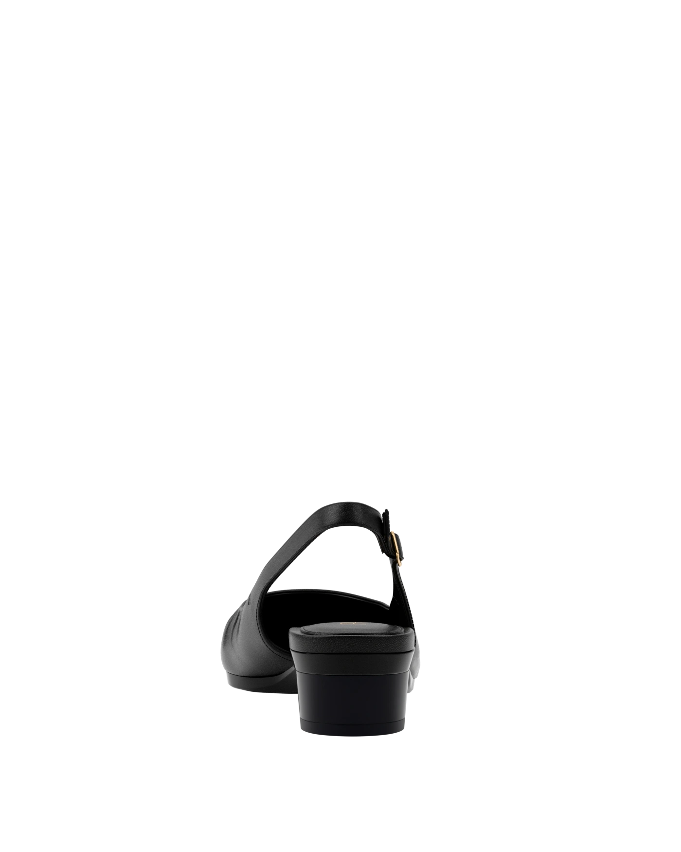 Ion Block Anna Slingback - Coal Black Leather Flat – Pashion Footwear