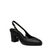 Anna Slingback - Coal Black Leather 3" Block