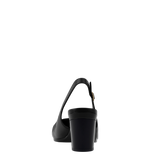 Anna Slingback - Coal Black Leather 3" Block