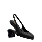 Anna Slingback - Coal Black Leather 3" Block