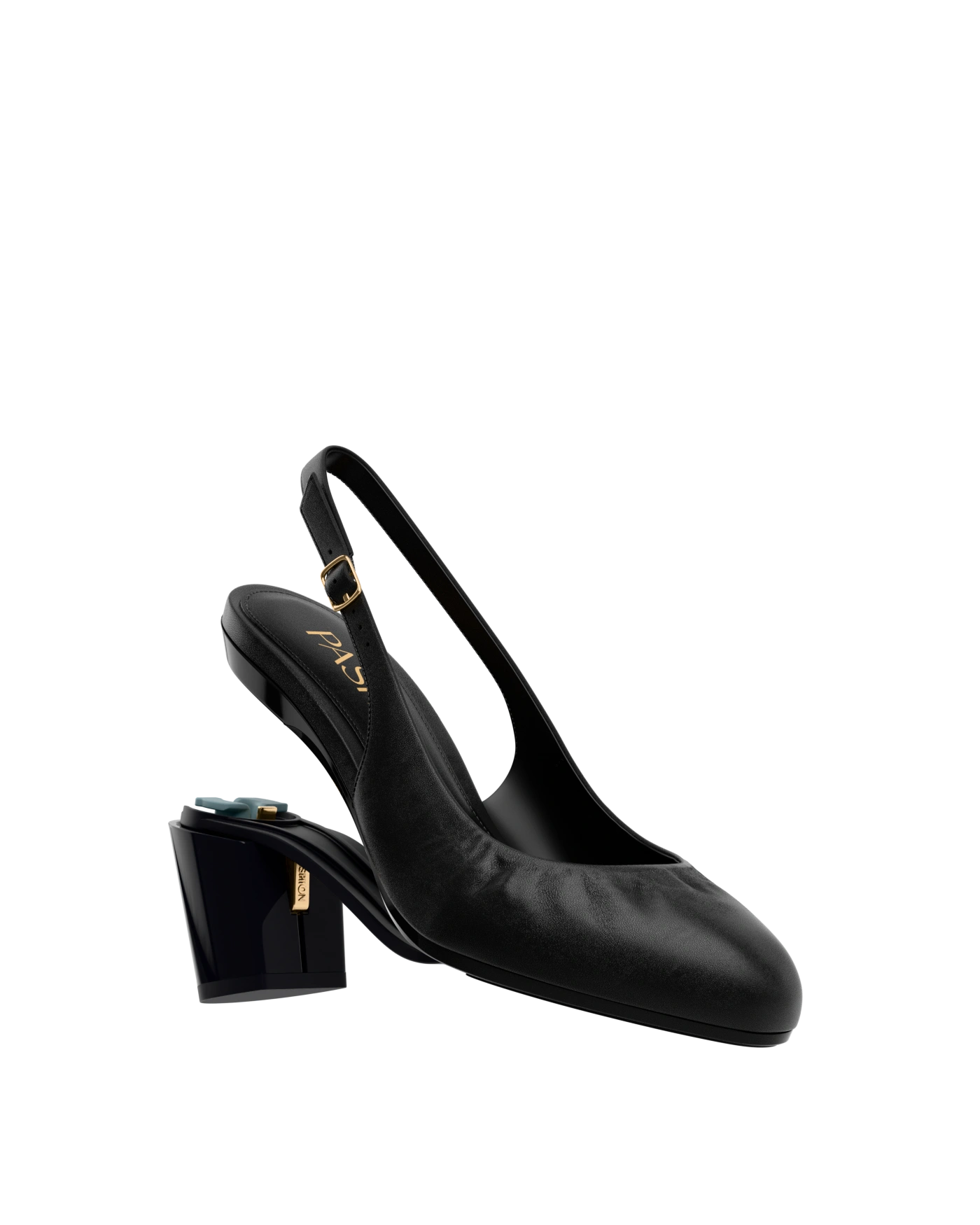 Ion Block Anna Slingback - Coal Black Leather 3
