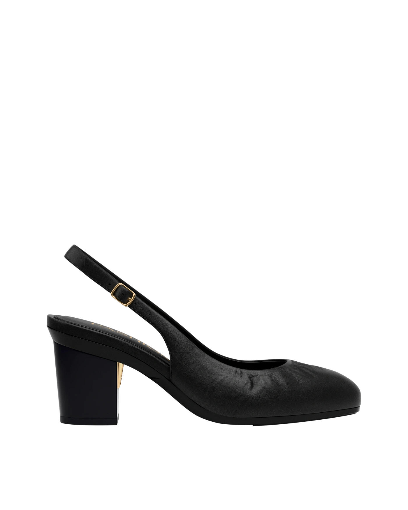 Anna Slingback - Coal Black Leather 3" Block