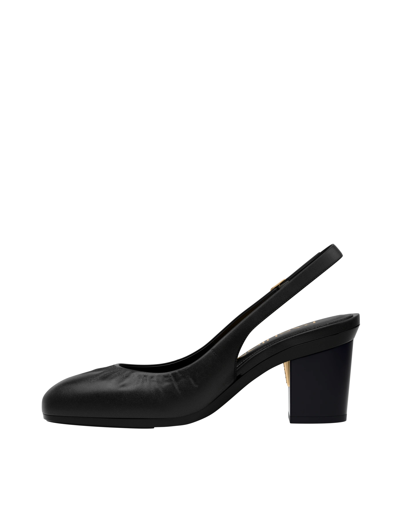 Anna Slingback - Coal Black Leather 3" Block