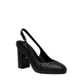 Anna Slingback - Coal Black Leather 4" Block