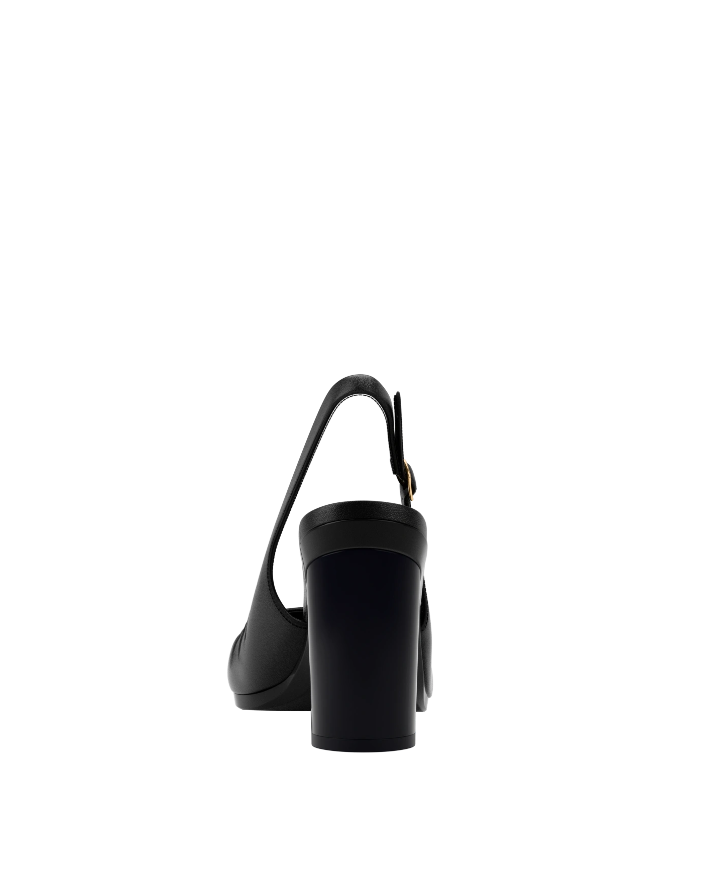 Anna Slingback - Coal Black Leather 4" Block