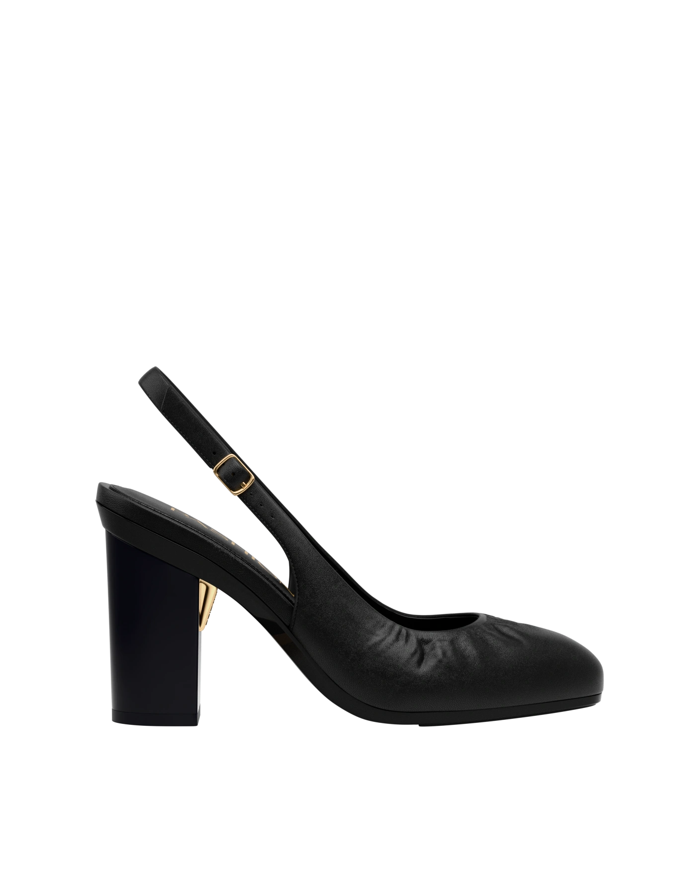 Anna Slingback - Coal Black Leather 4" Block