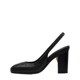 Anna Slingback - Coal Black Leather 4" Block