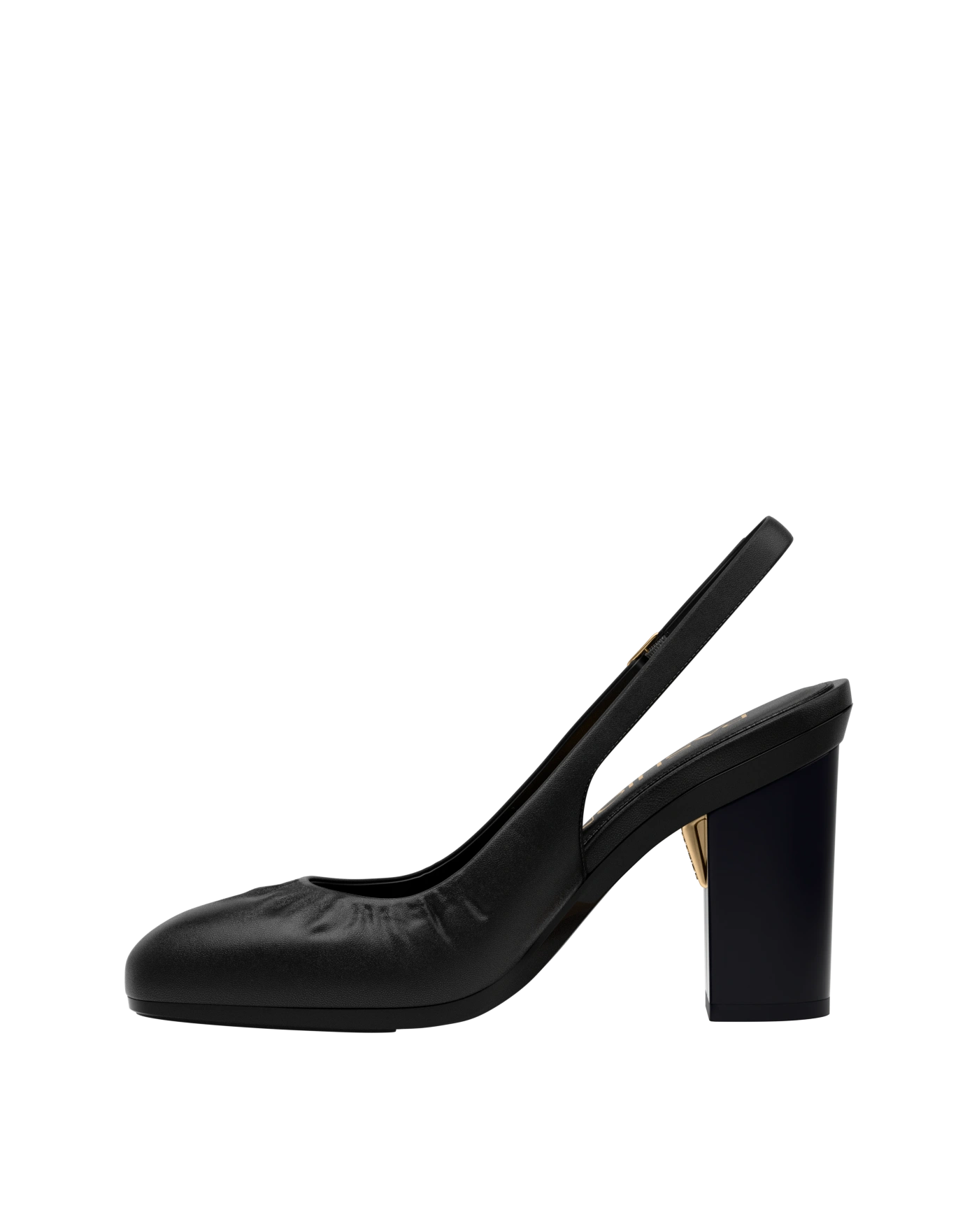 Anna Slingback - Coal Black Leather 4" Block