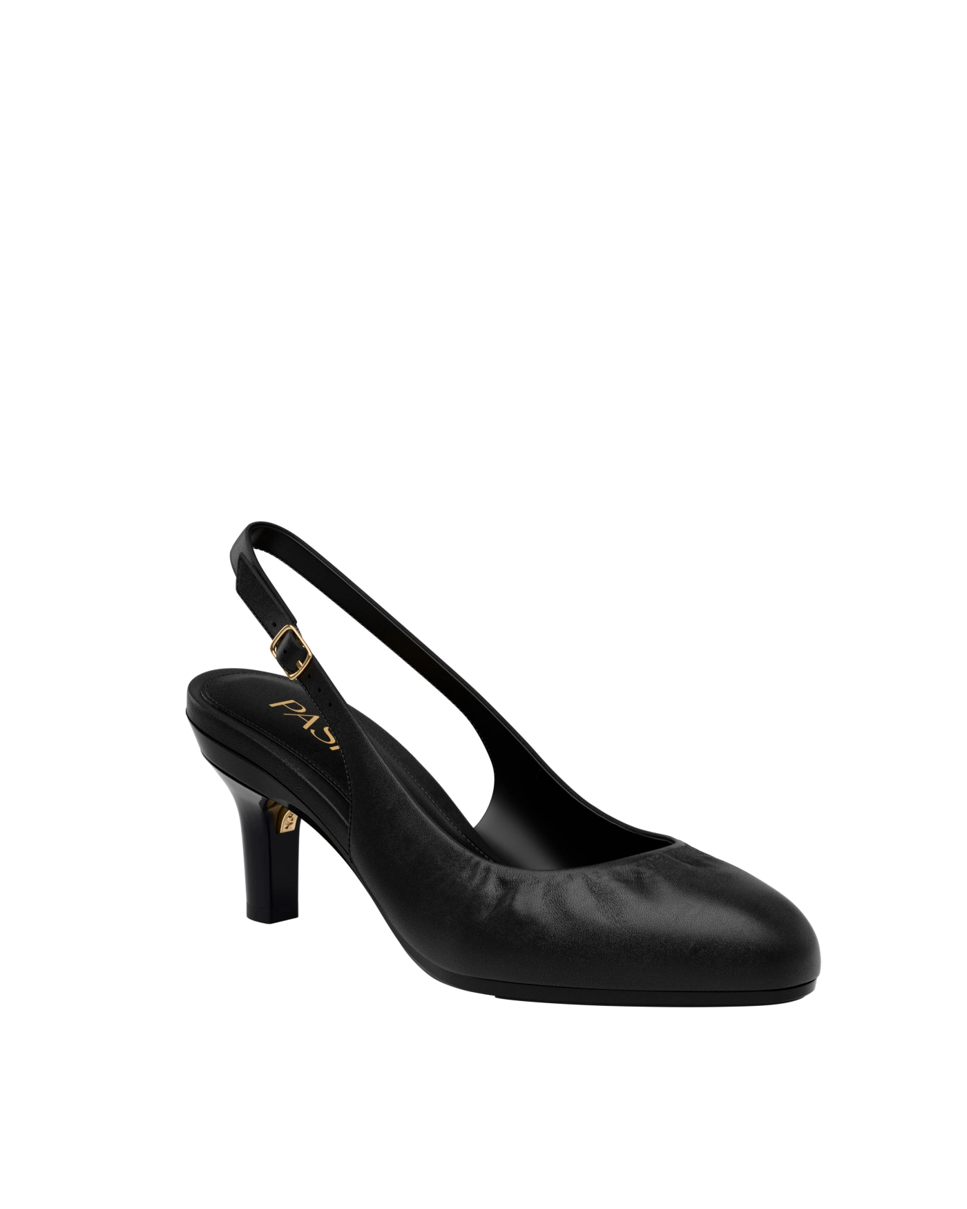 Anna Slingback - Coal Black Leather 3" Stiletto
