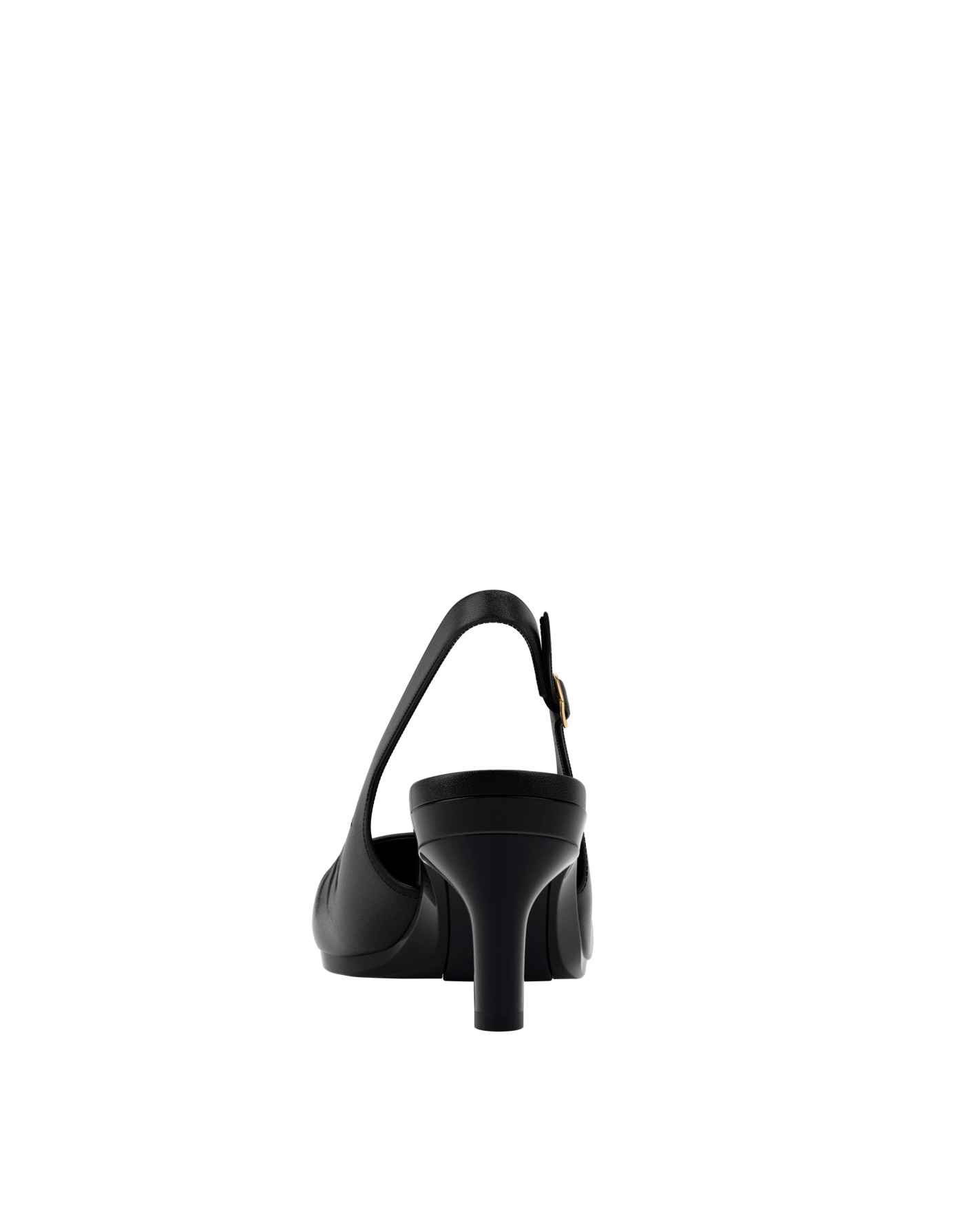 Anna Slingback - Coal Black Leather 3" Stiletto