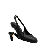 Anna Slingback - Coal Black Leather 3" Stiletto