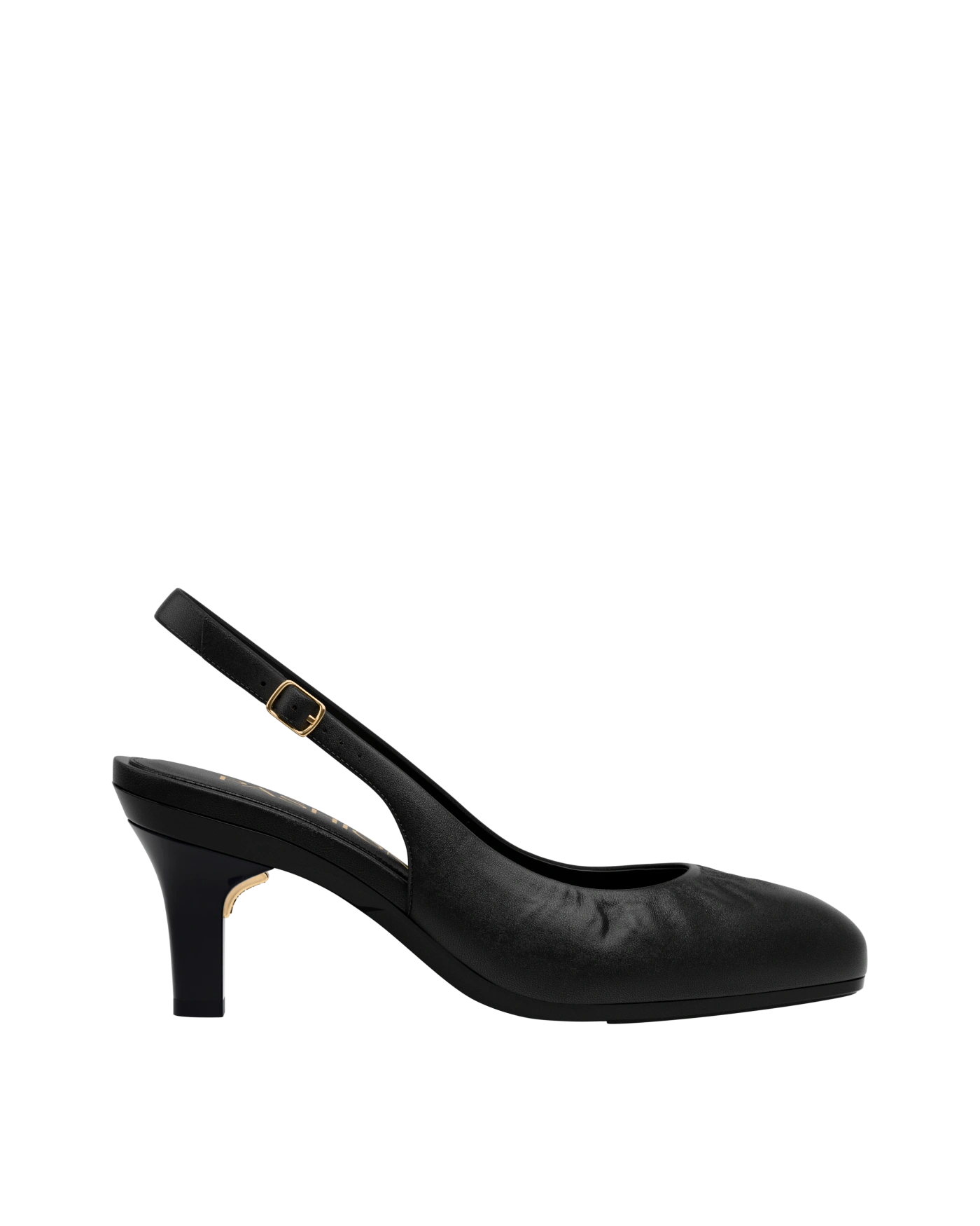 Anna Slingback - Coal Black Leather 3" Stiletto