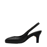 Anna Slingback - Coal Black Leather 3" Stiletto