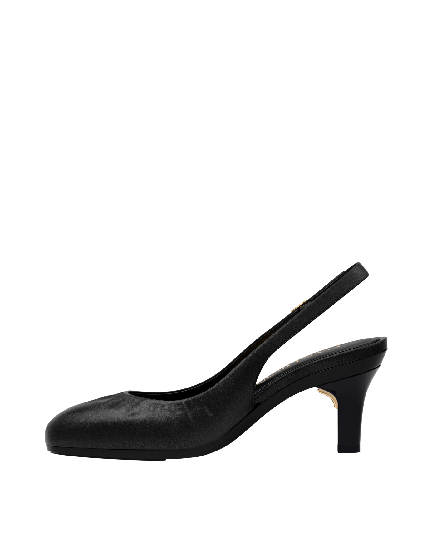Anna Slingback - Coal Black Leather 3" Stiletto