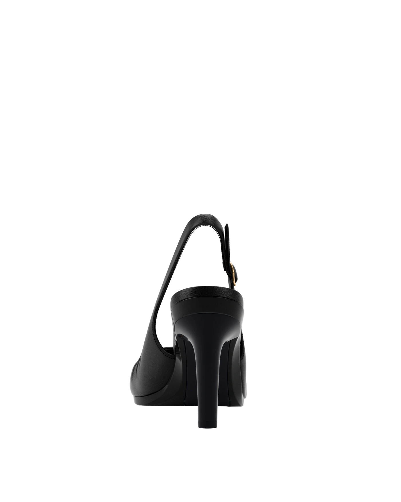 Anna Slingback - Coal Black Leather 4" Stiletto