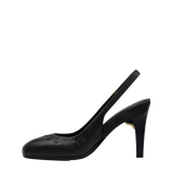 Anna Slingback - Coal Black Leather 4" Stiletto