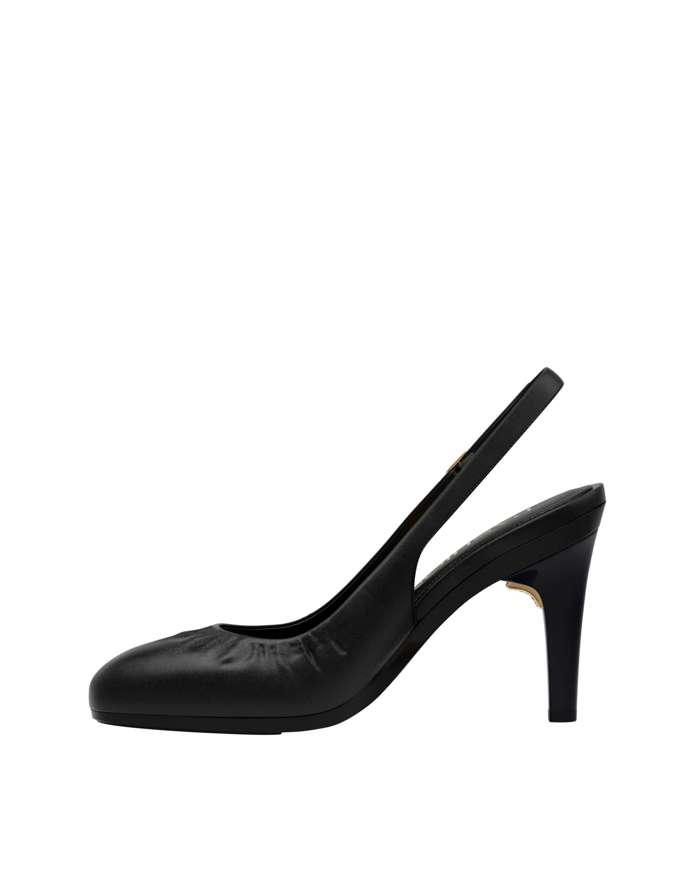Anna Slingback - Coal Black Leather 4" Stiletto