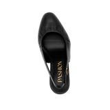 Anna Slingback - Coal Black Leather 4" Block