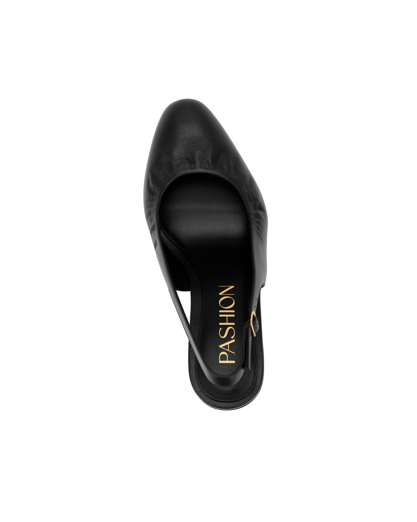 Anna Slingback - Coal Black Leather 4" Block