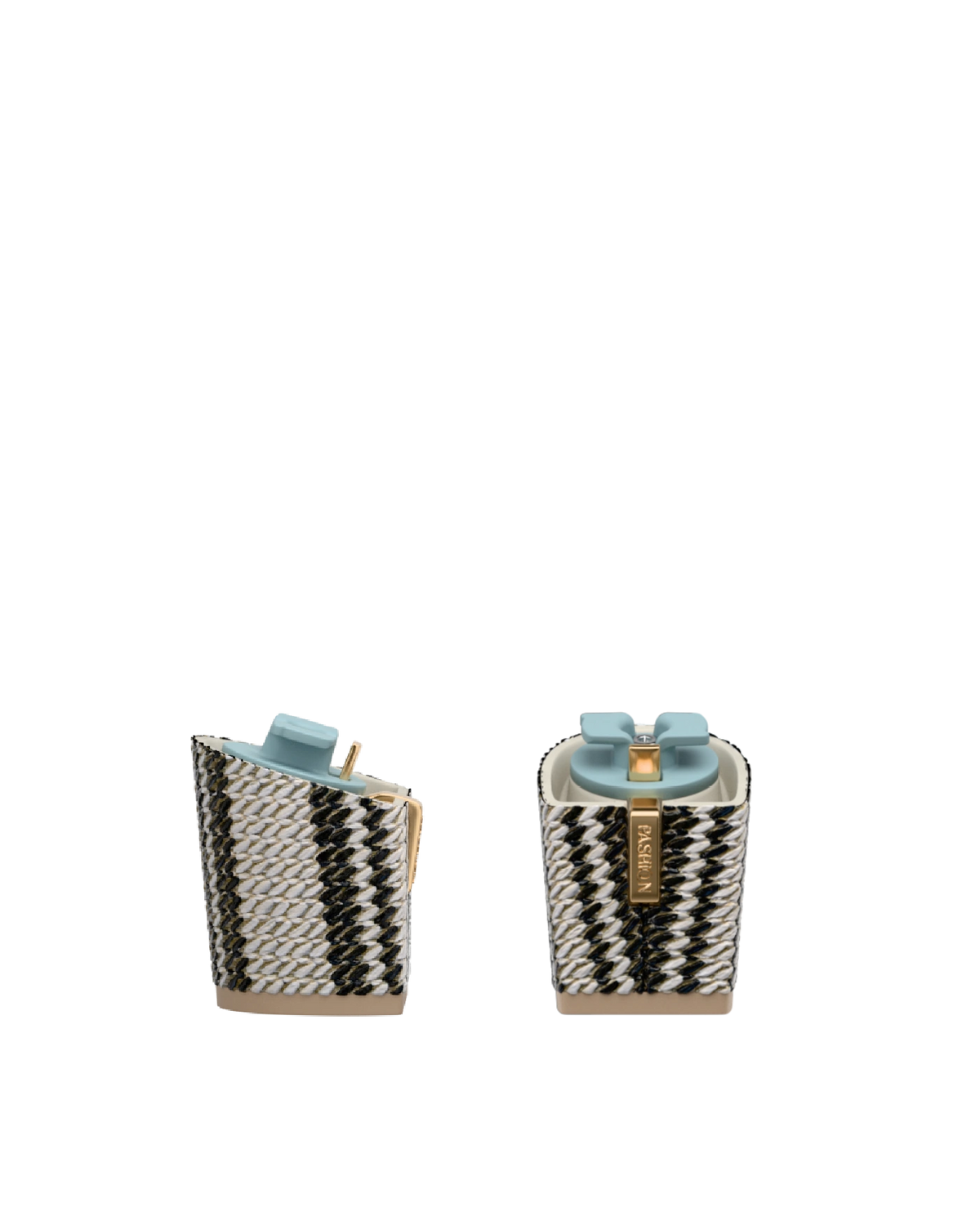 Block Heel Kit 3 Black & White Raffia, 3-inch interchangeable block heel. Pashion convertible heels go from heel to flat and are customizable with interchangeable heel kits.