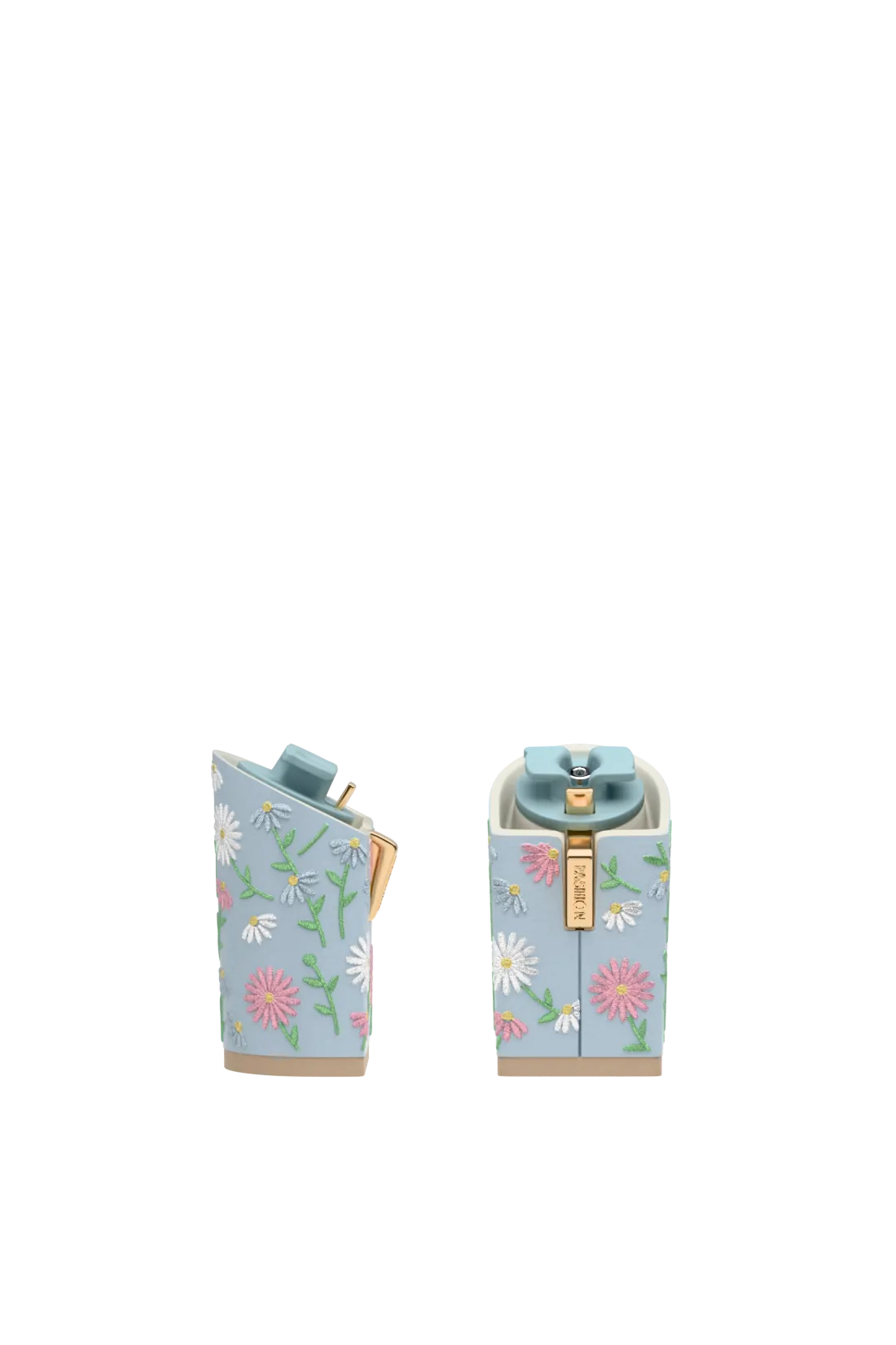 Block Heel Kit 4 Baby Blue Daisy Embroidery