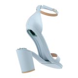 Stelo - Baby Blue, detail view. Pashion convertible heels go from heel to flat and are customizable with interchangeable heel kits.