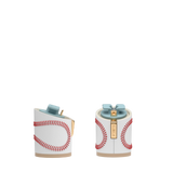 Cylinder Block Heel Kit 3 Baseball, 3-inch interchangeable cylinder block heel, side view. Pashion convertible heels go from heel to flat and are customizable with interchangeable heel kits.