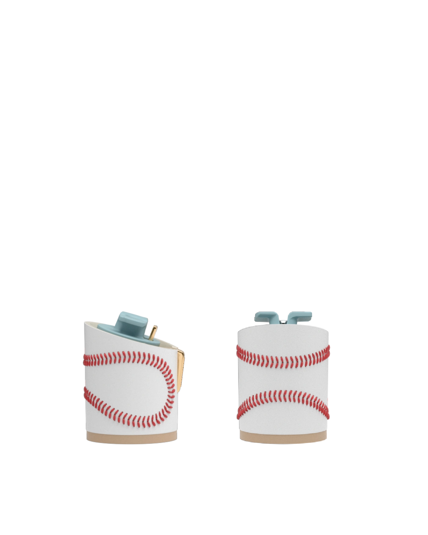 Cylinder Block Heel Kit 3 Baseball, back view. Pashion convertible heels go from heel to flat and are customizable with interchangeable heel kits.