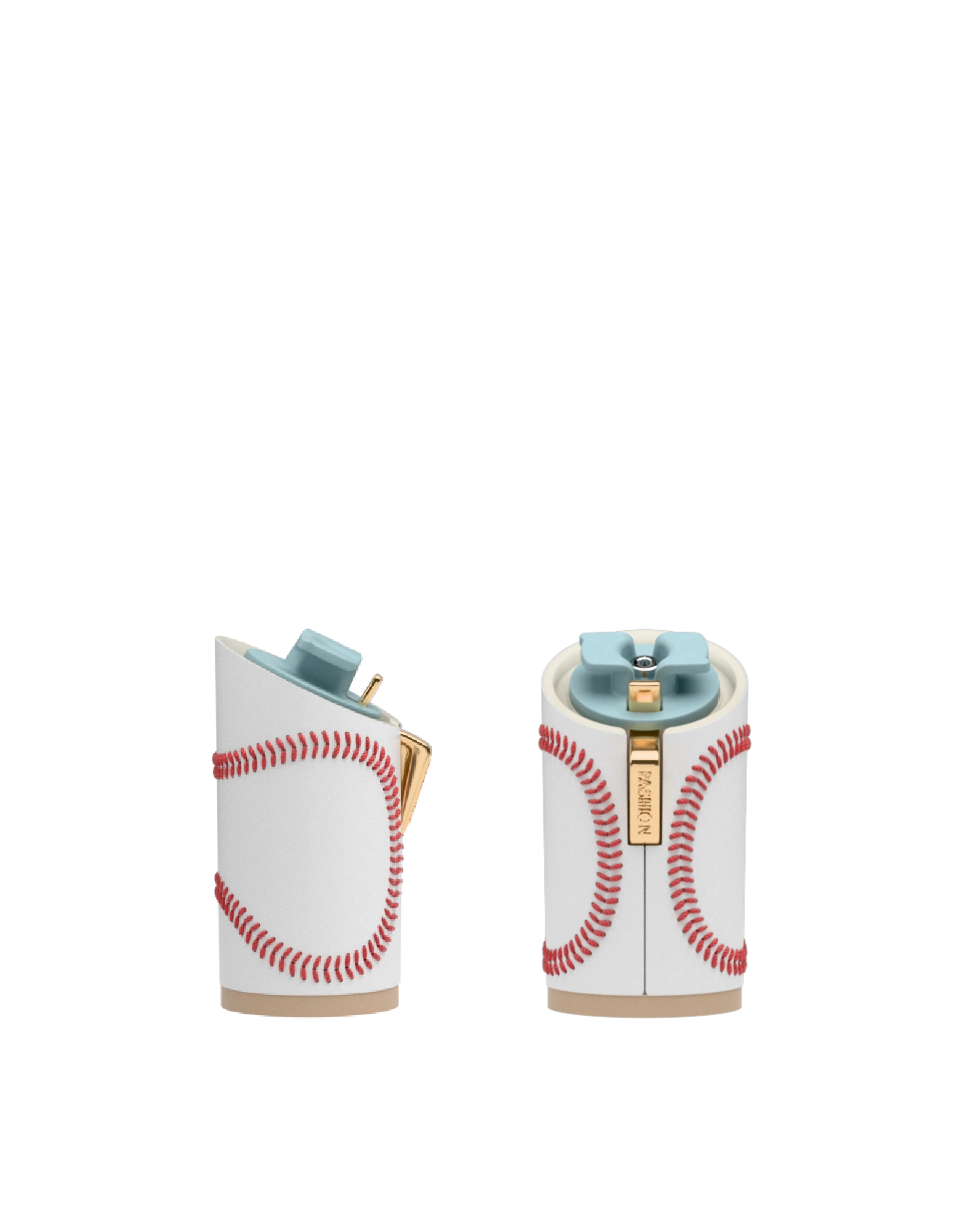 Cylinder Block Heel Kit 4 Baseball, 4-inch interchangeable cylinder block heel, side view. Pashion convertible heels go from heel to flat and are customizable with interchangeable heel kits.