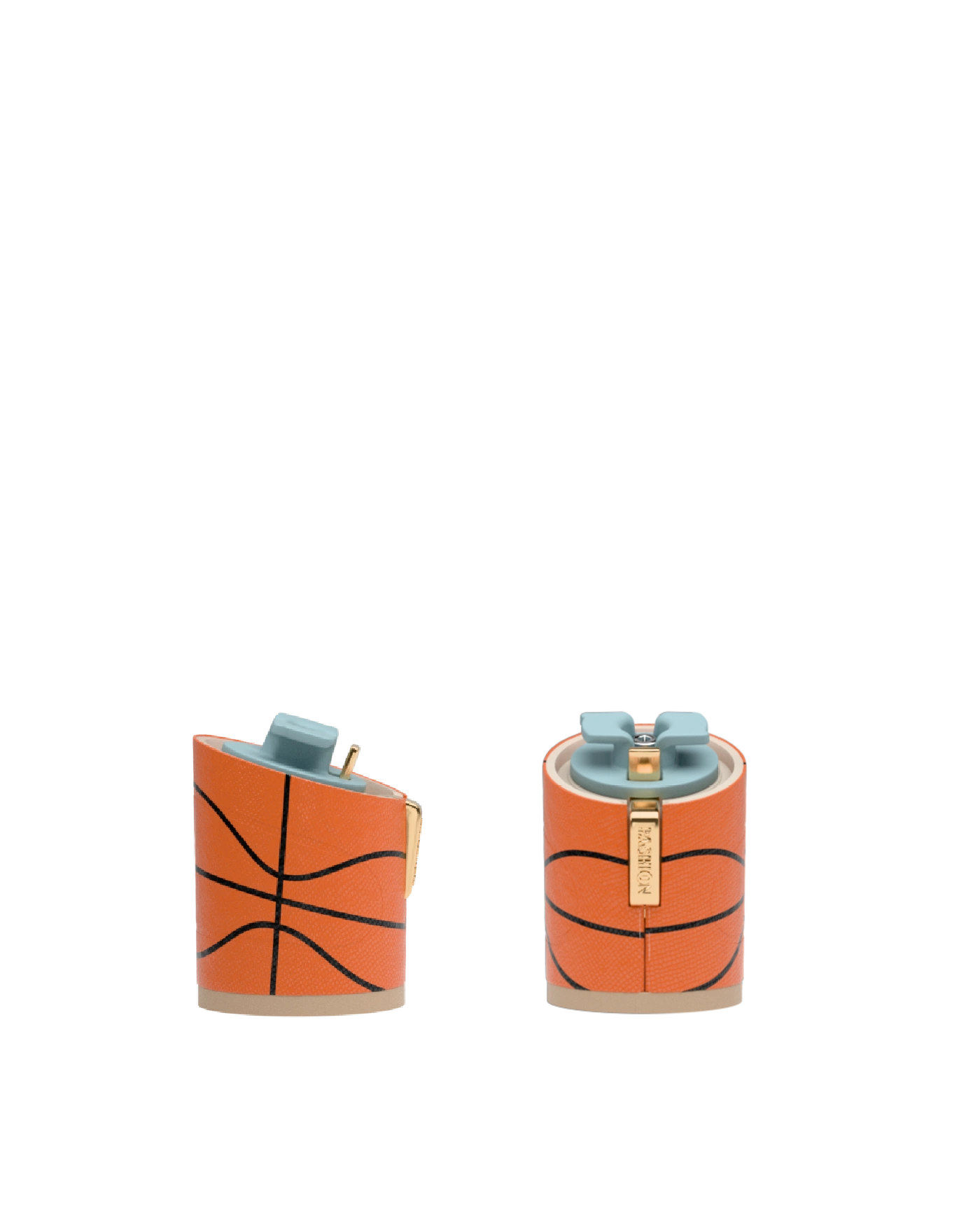 Cylinder Block Heel Kit 3 Basketball, 3-inch interchangeable cylinder block heel, side view. Pashion convertible heels go from heel to flat and are customizable with interchangeable heel kits.