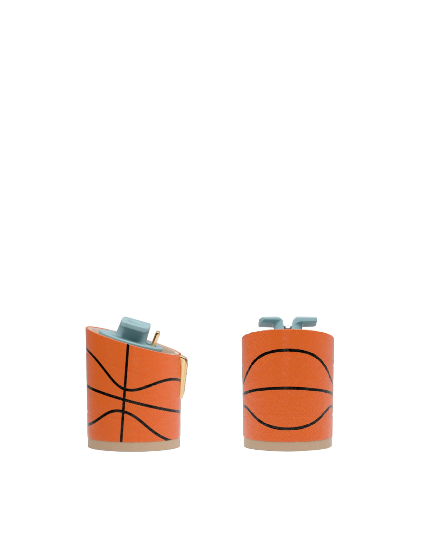 Cylinder Block Heel Kit 3 Basketball, back view. Pashion convertible heels go from heel to flat and are customizable with interchangeable heel kits.