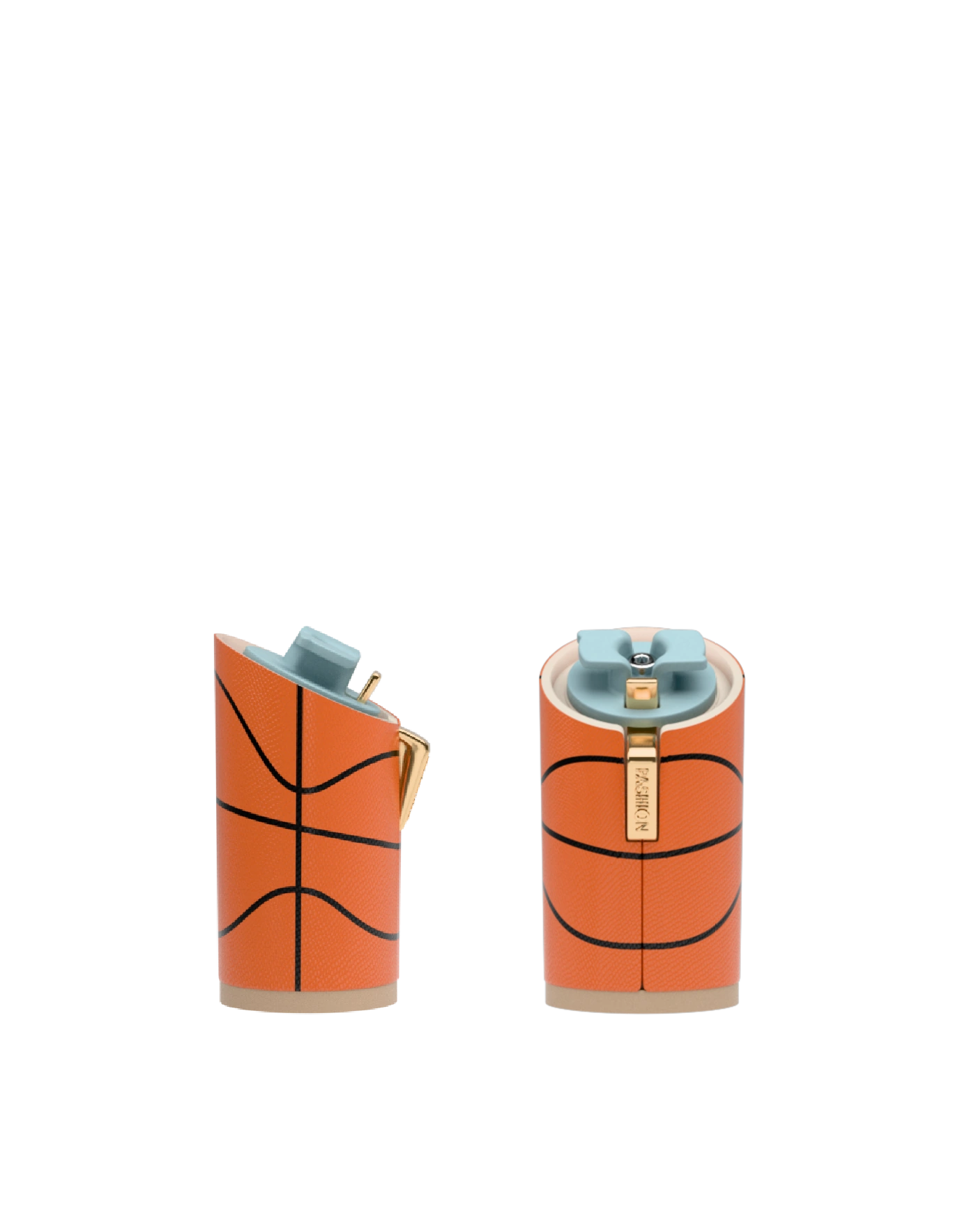 Cylinder Block Heel Kit 4 Basketball, 4-inch interchangeable cylinder block heel, side view. Pashion convertible heels go from heel to flat and are customizable with interchangeable heel kits.