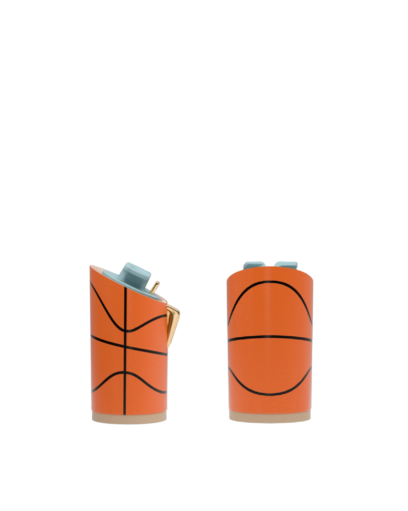 Cylinder Block Heel Kit 4 Basketball, back view. Pashion convertible heels go from heel to flat and are customizable with interchangeable heel kits.