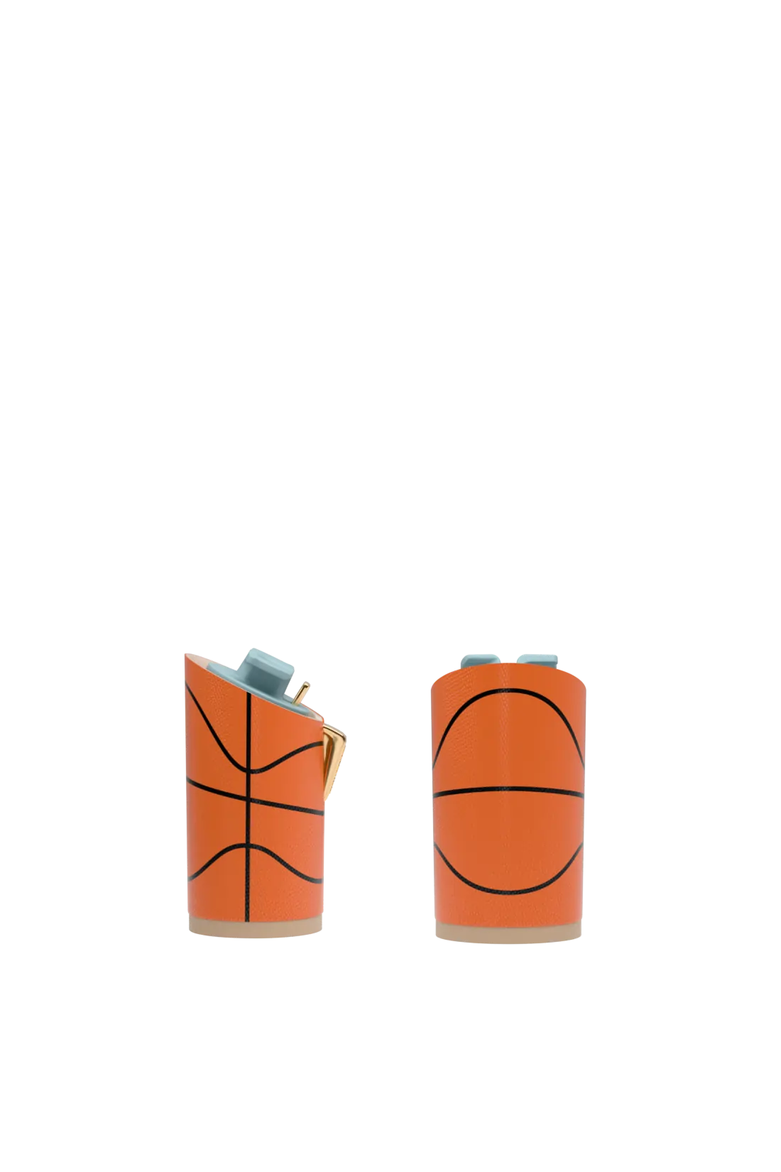 cylinder block heel kit for convertible heels with basketball orange pebble leather