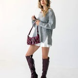 Blake Knee High Boot - Cherry Mocha Leather 3 Stiletto